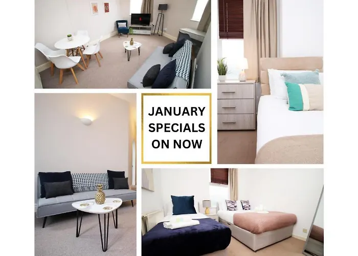 Central 2 Bedroom Apartment, 5 Guests Welcome, Free Off-Peak Parking