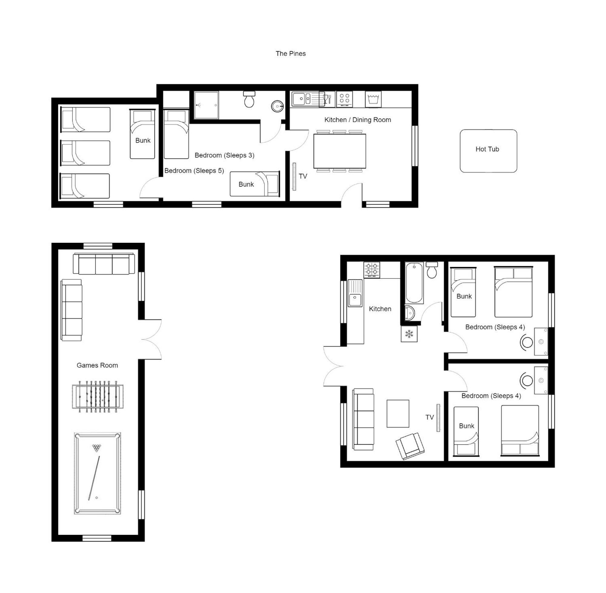 The Pine Including Games Room, Camp Fire & Hot Tub *